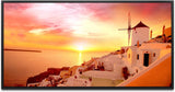 Santorini Stadt Landschaft ca. 130x70cm Wandbild inklusive Schattenfugenrahmen schwarz - Panorama Leinwand Bild XXL Format Wandbilder Wohnzimmer Wohnung Deko Kunstdrucke