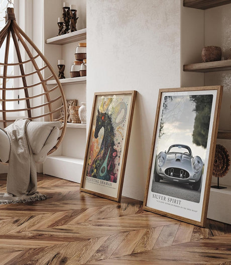 Paul Sinus Leinwandbild 40x60cm Silver Spirit Klassischer Supersportwagen Elegante Automobilkunst Zeitlose Ästhetik Edle Dynamik Hochwertige Wandkunst
