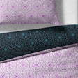 Sinus Art Bettwäsche 135x200 cm + 80x80 cm – Elegante Wendebettwäsche in Schwarz und Flieder mit orientalischem Muster – hautfreundlich, pflegeleicht, mit Reißverschluss
