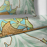 Sinus Art Bettwäsche 135x200 cm + 80x80 cm – florales Naturmotiv in Grün, Blau und Beige – Mikrofaser – atmungsaktiv & pflegeleicht