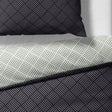 Sinus Art Bettwäsche 135x200 cm + 80x80 cm – Hellgrau mit Karomuster – Wendeoptik – Mikrofaser – Reißverschluss – modern & pflegeleicht
