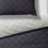 Sinus Art Bettwäsche 135x200 cm + 80x80 cm – Hellgrau mit Karomuster – Wendeoptik – Mikrofaser – Reißverschluss – modern & pflegeleicht