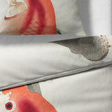 Sinus Art Bettwäsche 135x200 cm + 80x80 cm – Koi-Fisch Design auf cremefarbenem Grund – Mikrofaser – weich, atmungsaktiv & pflegeleicht