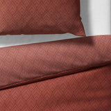 Sinus Art Bettwäsche 135x200 cm + 80x80 cm – warme Wendebettwäsche in Rostrot & Terrakotta mit dezentem Blättermuster – pflegeleicht, atmungsaktiv, mit Reißverschluss