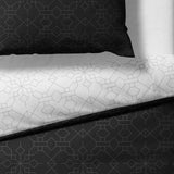 Sinus Art Bettwäsche 135x200 cm + 80x80 cm – Weiß mit geometrischem Muster – Wendeoptik – Mikrofaser – Reißverschluss – stilvoll & pflegeleicht