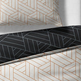 Sinus Art Bettwäsche 135x200 cm + 80x80 cm – Wende-Design in Schwarz und Beige mit modernem Linienmuster – Mikrofaser – elegant & pflegeleicht