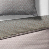 Sinus Art Bettwäsche 135x200 cm + 80x80 cm – Zweifarbige Wendeoptik in Dunkelgrün & Beige mit geometrischem Muster – Mikrofaser mit Reißverschluss