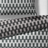 Sinus Art Mikrofaser Bettwäsche 135x200 cm + 80x80 cm – Wendedesign in Grau & Schwarz mit modernem Kachelmuster, pflegeleicht & allergikerfreundlich