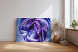 Sinus Art Wandbild 120x80cm Abstrakte Blütenstruktur in Violett- und Blautönen – sinnlich, edel und modern