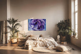 Sinus Art Wandbild 120x80cm Abstrakte Blütenstruktur in Violett- und Blautönen – sinnlich, edel und modern