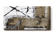 Sinus Art Wandbild 120x80cm Abstrakte Elemente in Schwarz, Weiß und Braun mit grafischen Linien und Symbolen
