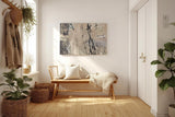Sinus Art Wandbild 120x80cm Abstrakte Komposition aus Stempeln, Marken und Schriften auf neutralem Hintergrund