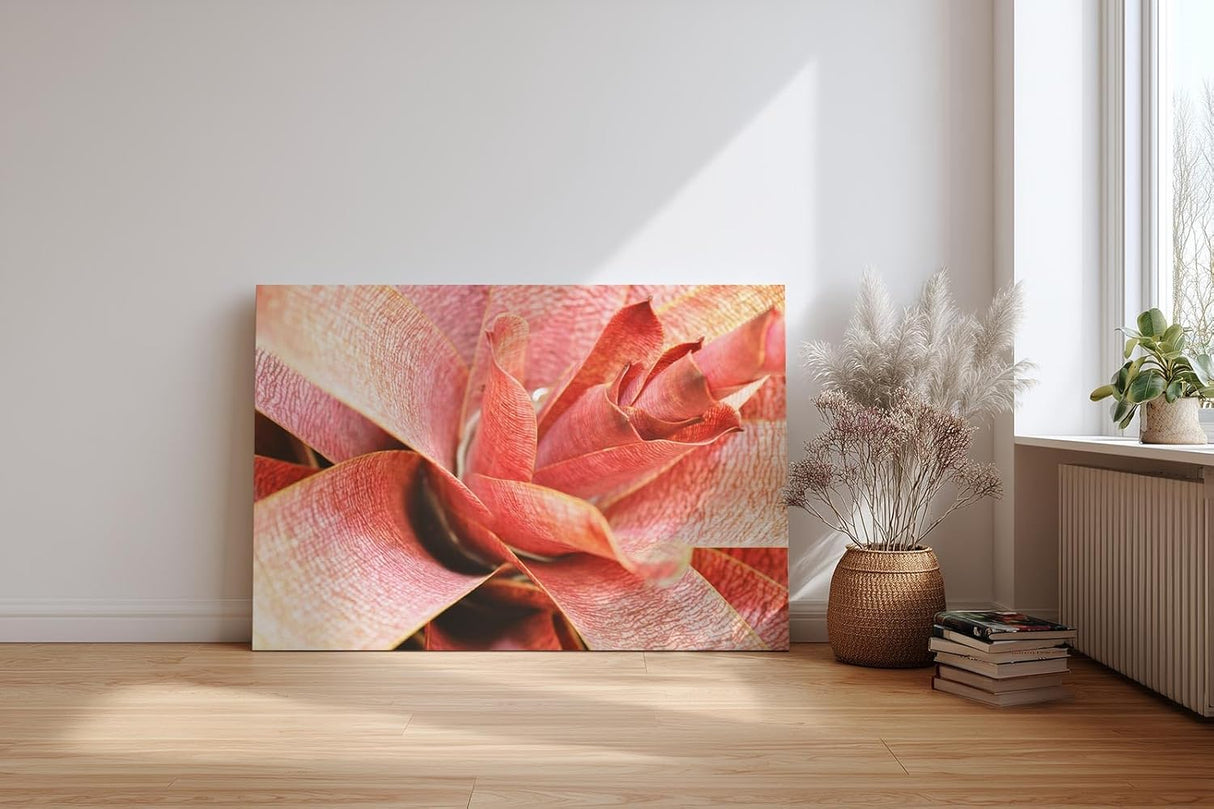 Sinus Art Wandbild 120x80cm Abstrakte Makroaufnahme einer roten Pflanze – organisch, dynamisch und einzigartig