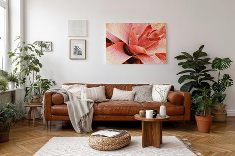 Sinus Art Wandbild 120x80cm Abstrakte Makroaufnahme einer roten Pflanze – organisch, dynamisch und einzigartig