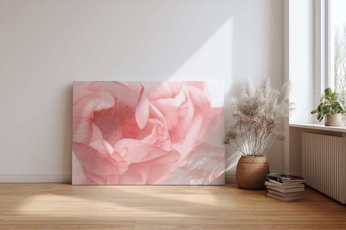 Sinus Art Wandbild 120x80cm Abstrakte Makroperspektive einer Lotusblüte – kunstvoll und symbolisch zugleich