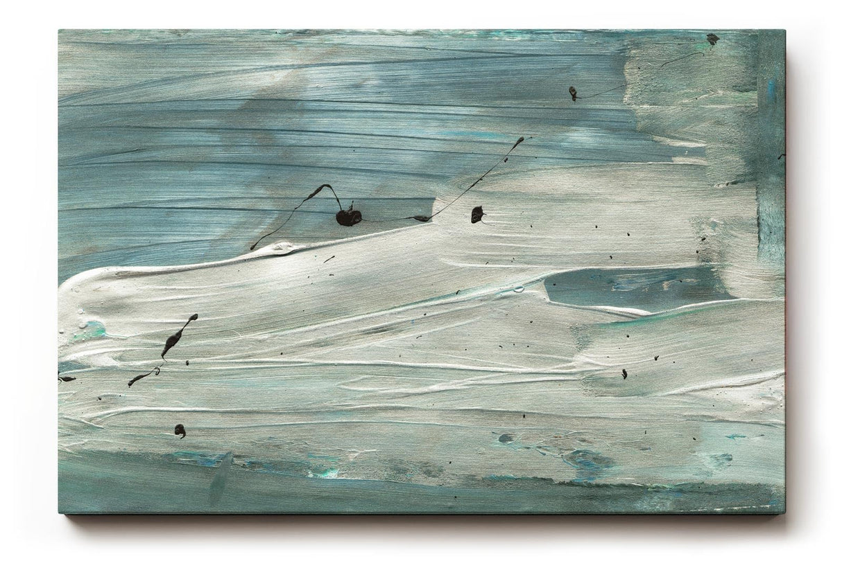 Sinus Art Wandbild 120x80cm Abstrakte Meer- oder Wasserbewegung in kühlen Blaugrün- und Grautönen