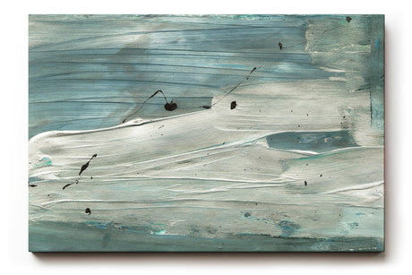 Sinus Art Wandbild 120x80cm Abstrakte Meer- oder Wasserbewegung in kühlen Blaugrün- und Grautönen