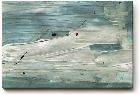 Sinus Art Wandbild 120x80cm Abstrakte Meer- oder Wasserbewegung in kühlen Blaugrün- und Grautönen