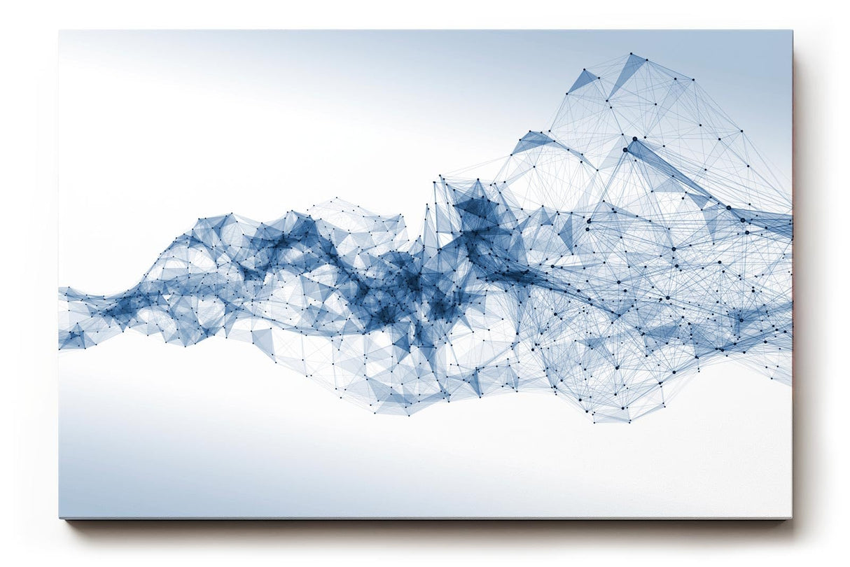 Sinus Art Wandbild 120x80cm Abstrakte Netzstruktur in Blau als Sinnbild für digitale Kommunikation und Technik