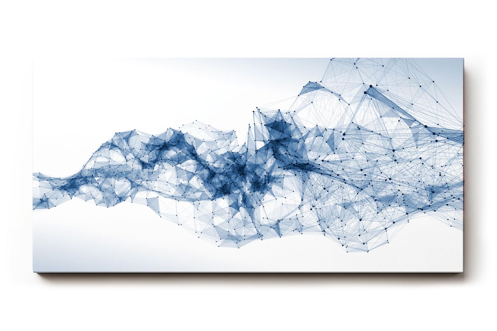 Sinus Art Wandbild 120x80cm Abstrakte Netzstruktur in Blau als Sinnbild für digitale Kommunikation und Technik