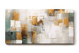 Sinus Art Wandbild 120x80cm Abstraktes Motiv mit geometrischen Flächen in Gold, Grün und Weiß für moderne Raumgestaltung