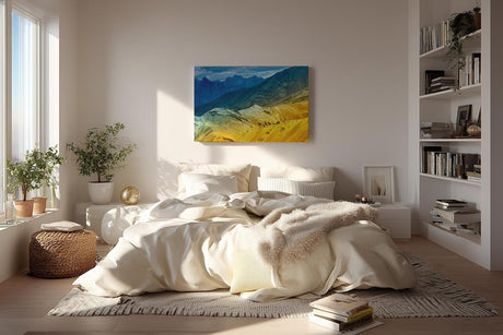 Sinus Art Wandbild 120x80cm Beeindruckende Landschaftskomposition mit leuchtenden Farbzonen und Tiefenstaffelung