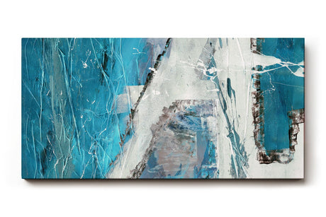 Sinus Art Wandbild 120x80cm Blaue und weiße Flächen mit pastösen Strukturen und expressiven Linien