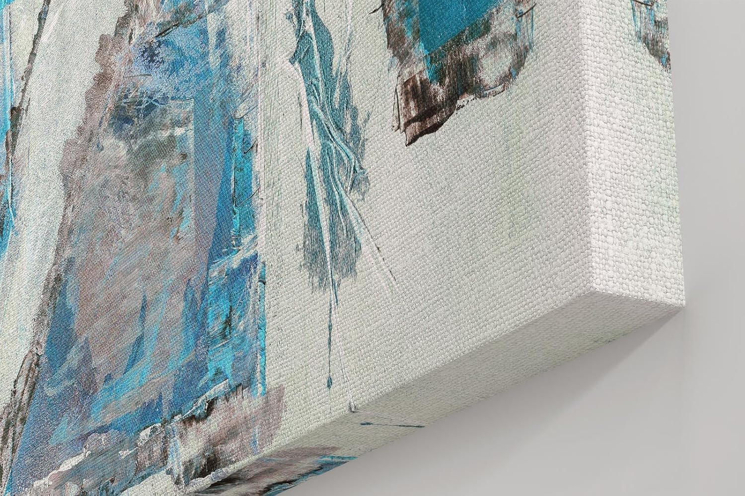 Sinus Art Wandbild 120x80cm Blaue und weiße Flächen mit pastösen Strukturen und expressiven Linien