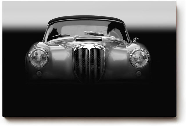Sinus Art Wandbild 120x80cm Charismatischer Oldtimer in stilvoller Frontalansicht verleiht dem Raum Charakter und Dynamik
