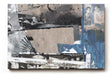 Sinus Art Wandbild 120x80cm Collage aus Porträts, Symbolen und grafischen Flächen in Blau, Grau und Beige