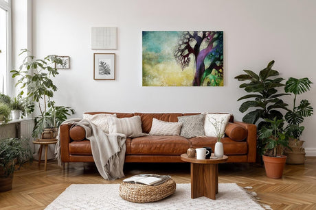 Sinus Art Wandbild 120x80cm Der mystische Baum mit farbigen Ästen wirkt magisch und faszinierend zugleich