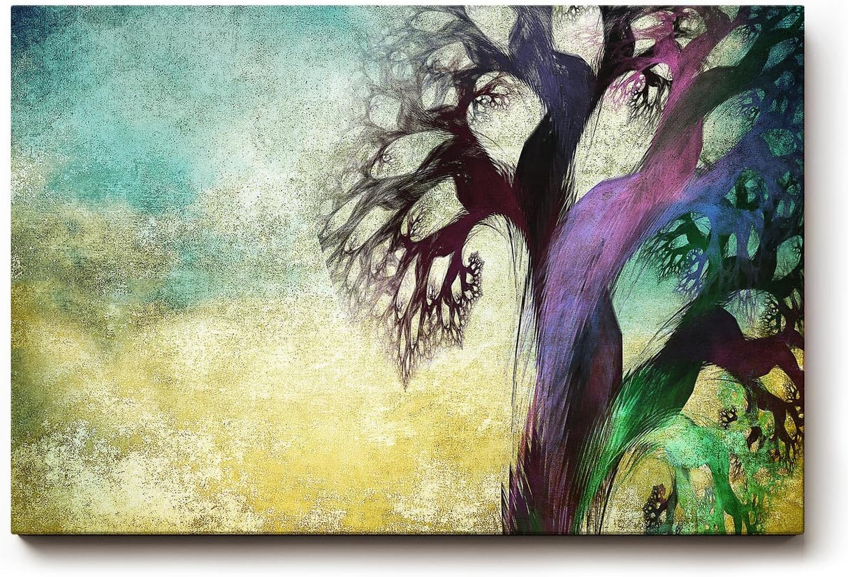 Sinus Art Wandbild 120x80cm Der mystische Baum mit farbigen Ästen wirkt magisch und faszinierend zugleich