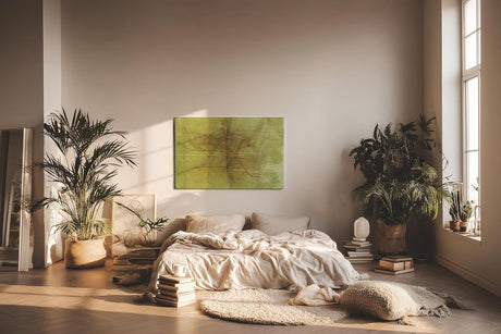 Sinus Art Wandbild 120x80cm Die feinen braunen Linien wirken wie gezeichnet und geben dem Bild eine natürliche Dynamik
