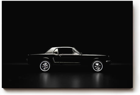 Sinus Art Wandbild 120x80cm Eleganter Oldtimer im minimalistischen Lichtspiel – Symbol für Zeitlosigkeit und Stil