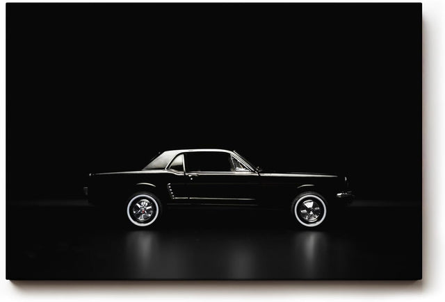 Sinus Art Wandbild 120x80cm Eleganter Oldtimer im minimalistischen Lichtspiel – Symbol für Zeitlosigkeit und Stil