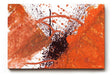 Sinus Art Wandbild 120x80cm Farbexplosion in Orange und Schwarz mit tropfenartigen Elementen und Bewegung