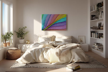 Sinus Art Wandbild 120x80cm Farbverlauf in leuchtenden Fächerformen – modern, verspielt und stilvoll