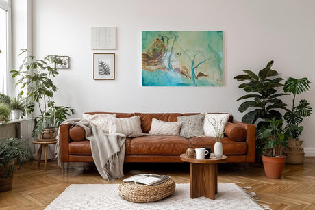 Sinus Art Wandbild 120x80cm Faszinierende Flussverzweigungen in türkisfarbenem Delta mit sandigen Uferformen