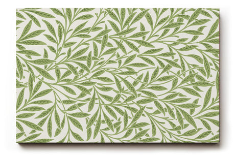 Sinus Art Wandbild 120x80cm Feines Muster aus grünen Blättern auf hellem Grund für natürliche Leichtigkeit
