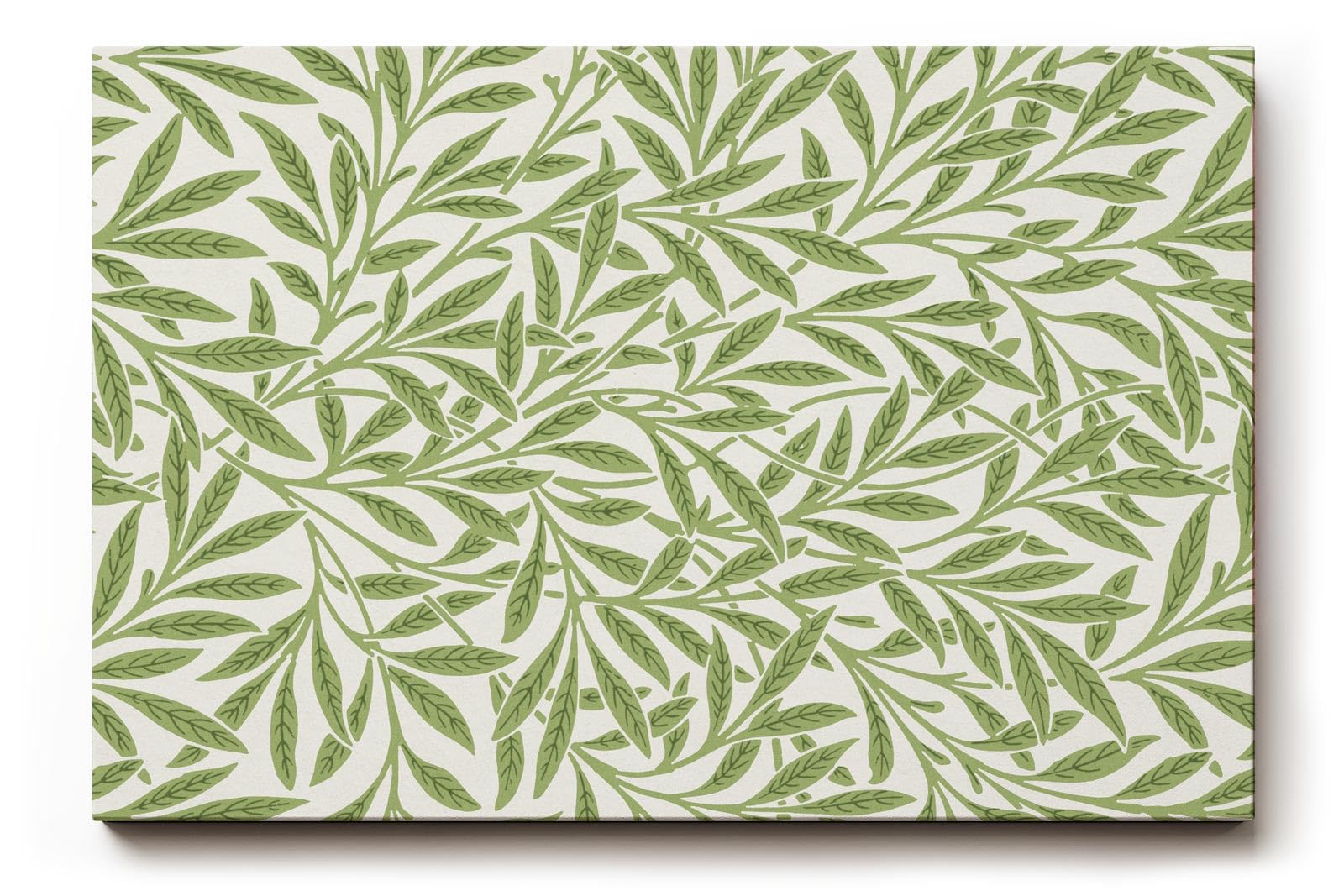 Sinus Art Wandbild 120x80cm Feines Muster aus grünen Blättern auf hellem Grund für natürliche Leichtigkeit