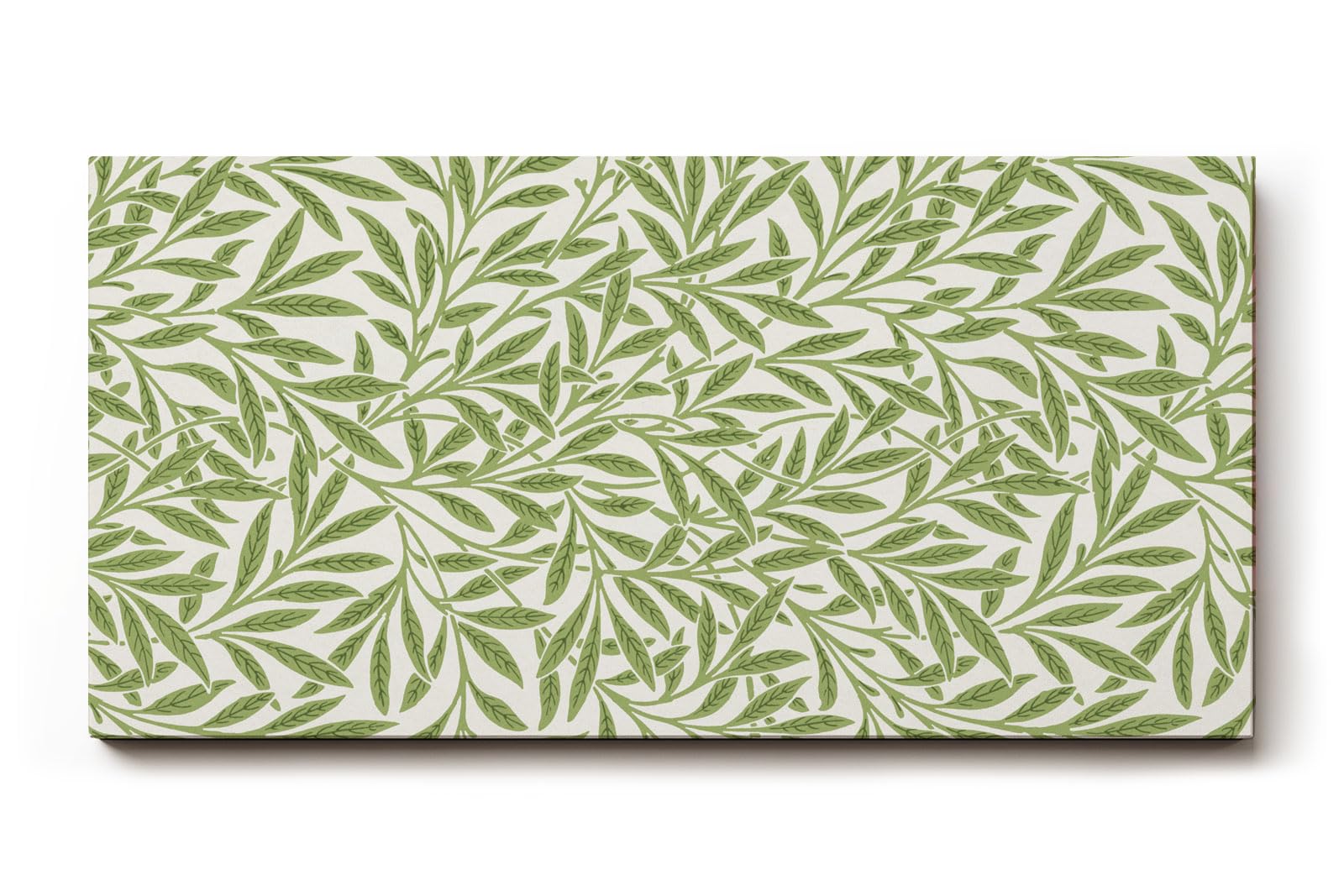 Sinus Art Wandbild 120x80cm Feines Muster aus grünen Blättern auf hellem Grund für natürliche Leichtigkeit