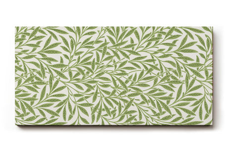 Sinus Art Wandbild 120x80cm Feines Muster aus grünen Blättern auf hellem Grund für natürliche Leichtigkeit