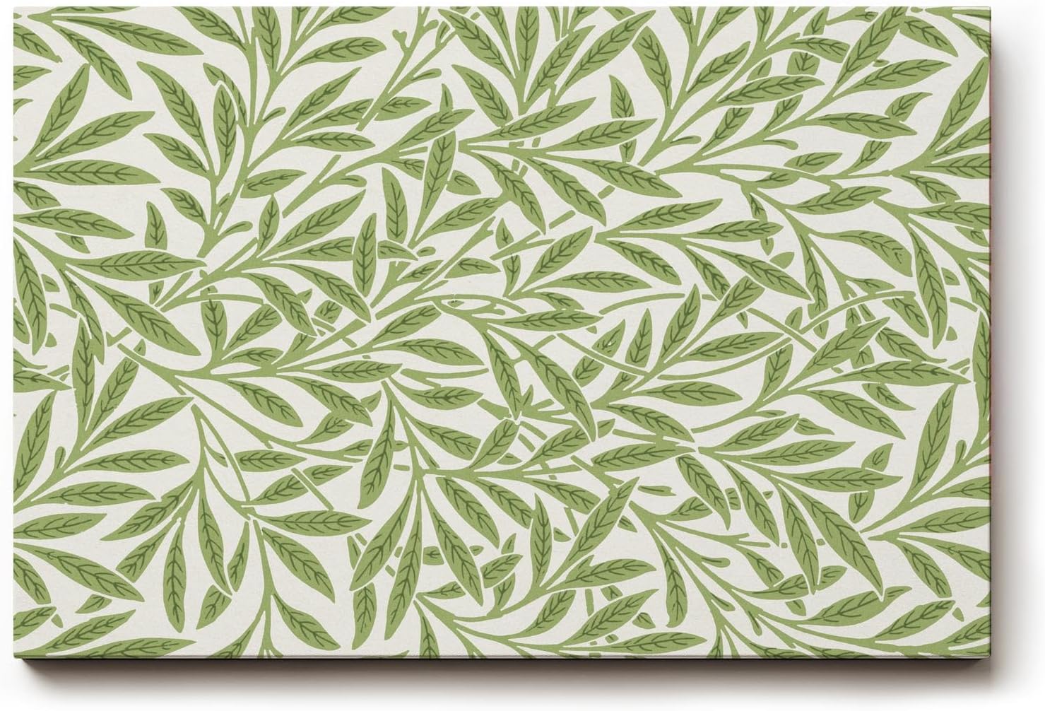 Sinus Art Wandbild 120x80cm Feines Muster aus grünen Blättern auf hellem Grund für natürliche Leichtigkeit