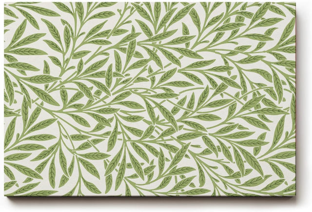 Sinus Art Wandbild 120x80cm Feines Muster aus grünen Blättern auf hellem Grund für natürliche Leichtigkeit