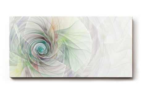 Sinus Art Wandbild 120x80cm Feines Wirbelmuster in Pastellfarben wie Mint, Rosé und Hellgrau – beruhigend und harmonisch