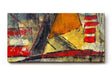 Sinus Art Wandbild 120x80cm Grafische Formen und Linien in Rot, Gelb und Schwarz auf strukturreichem Untergrund