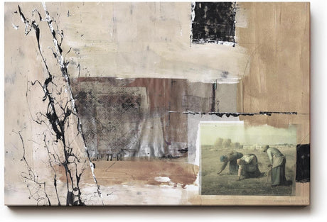 Sinus Art Wandbild 120x80cm Historische Fotos kombiniert mit abstrakten Formen in Beige und Braun