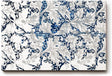 Sinus Art Wandbild 120x80cm Komplexes Blatt- und Rankenmuster in Blau-Weiß mit klarer Linienführung und Tiefe