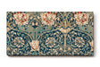 Sinus Art Wandbild 120x80cm Künstlerisch gestaltetes Blütenornament auf türkisblauem Fond mit detailreichen Linien