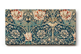 Sinus Art Wandbild 120x80cm Künstlerisch gestaltetes Blütenornament auf türkisblauem Fond mit detailreichen Linien